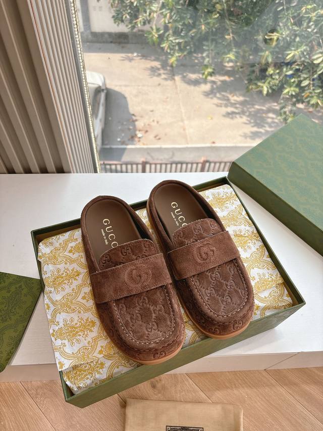 G027 As Seen, As Delivered. Top-Tier Version. Gucci Women's Thick-Soled Mule San