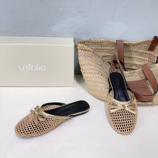 High-Quality Factory-Direct Half-Slip-On! Niche Fashion Brand! Unfolio 2025 Spri