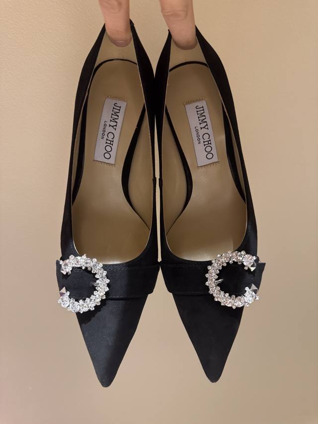 Jimmy Choo Classic Diamond Buckle Low-Heel Pumps The Shoe Design Is Very Elegant