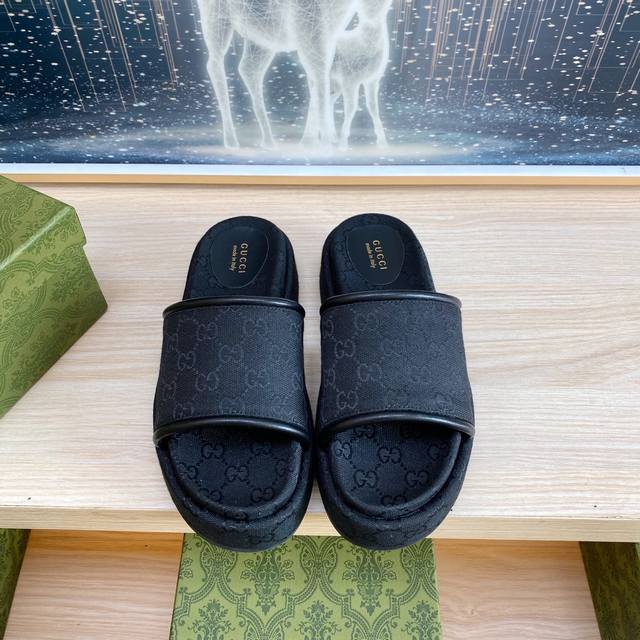 Factory-Made Couple's Edition Gucci Thick-Soled Classic Gg Thick-Soled Sandals L