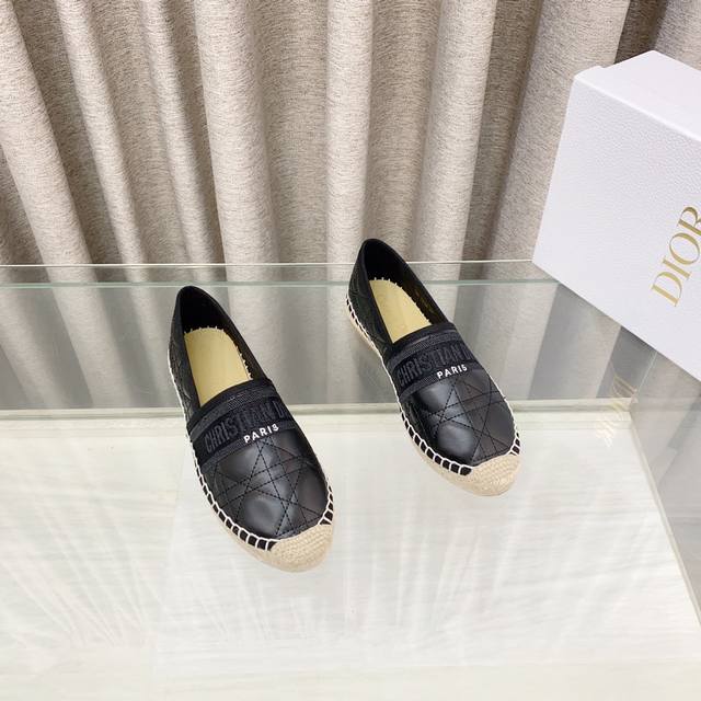 2025 Dior Dior Early Spring New Color Granville Woven Straw Shoes With Embroider
