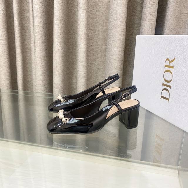 25Ss Early Spring New Arrival Dior Paris Open-Toe High-Heel Sandals With Pearl B