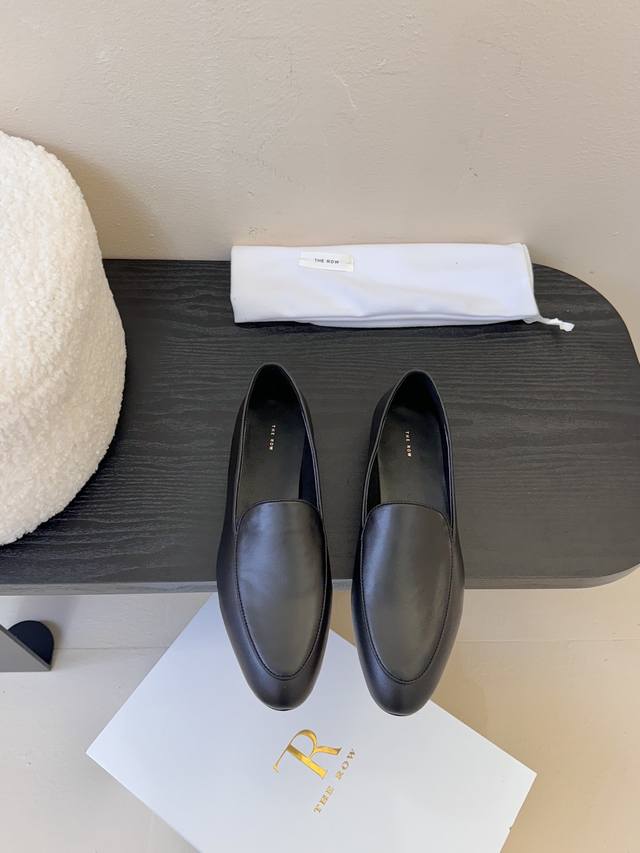 The Row French Retro Round-Toe Minimalist Versatile Flat Loafers This Is Truly T