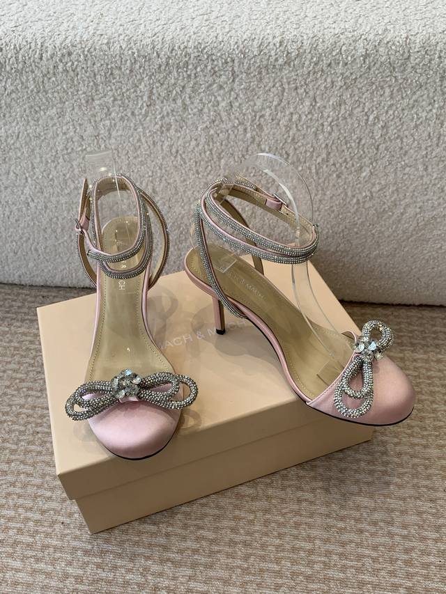 Niche Brand Mach&Mach Stunning Butterfly Bow Pearl High-Heel Series Shoes Both B