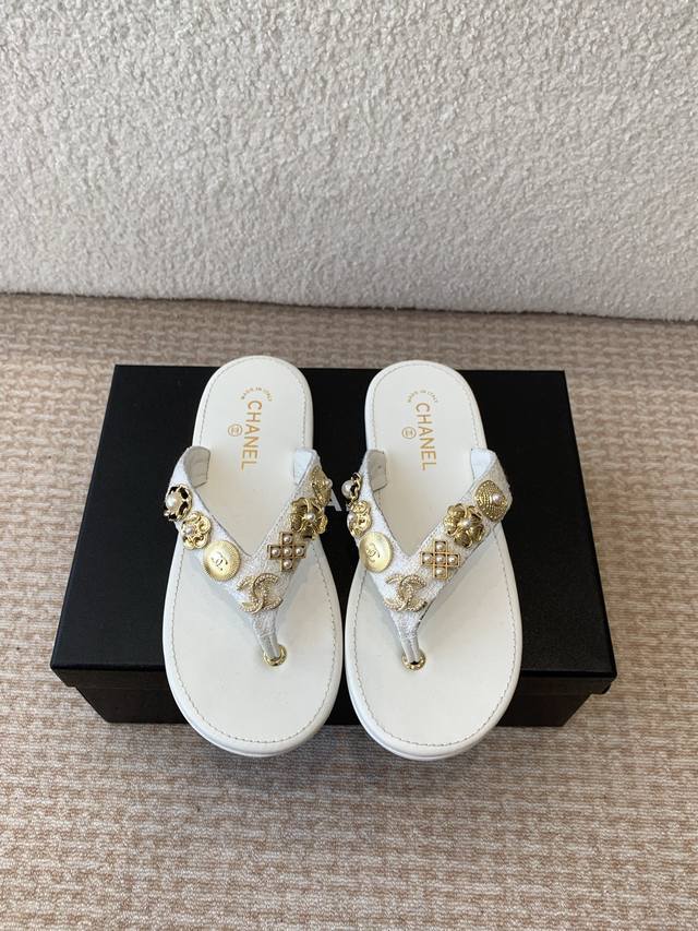 Chanel Chanel 25Ss Summer New Arrival Woven Thong Sandals Beach Essential Chanel