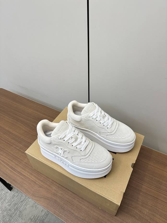 Celine | Celine 25S Latest Arc De Triomphe Thick-Soled White Sneakers Height-Inc