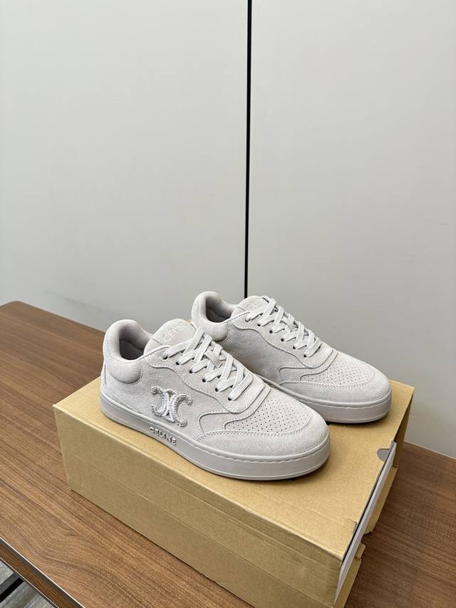 Celine | Celine 25S Latest Arc De Triomphe Korean-Style White Sneakers, Casual V
