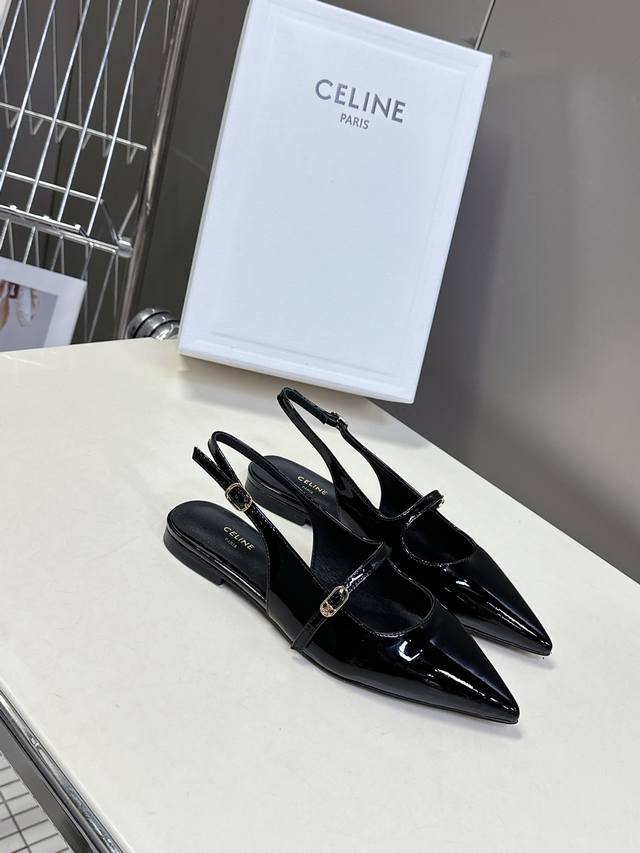 Celine Spring/Summer Arc De Triomphe Fashion Open-Back Shoes With A Delicate Exp