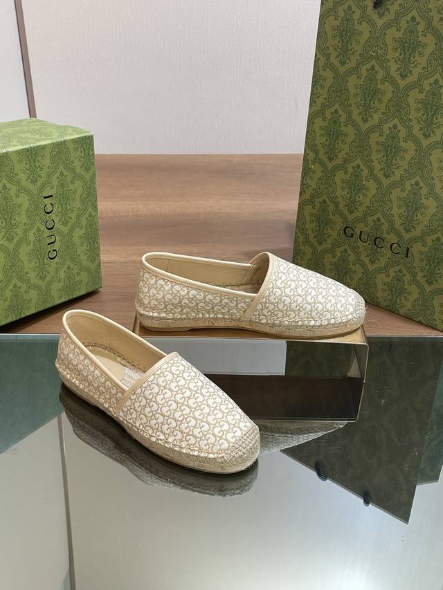 G New Gg Straw-Woven Hemp Rope Sole Fisherman's Shoe, High Version!Latest Gucci