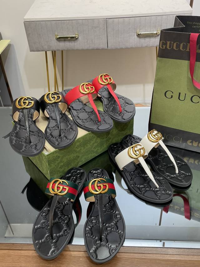 Gucci New Arrival Men's Leather Sandals With Gucci Logo, Special Price For Bulk