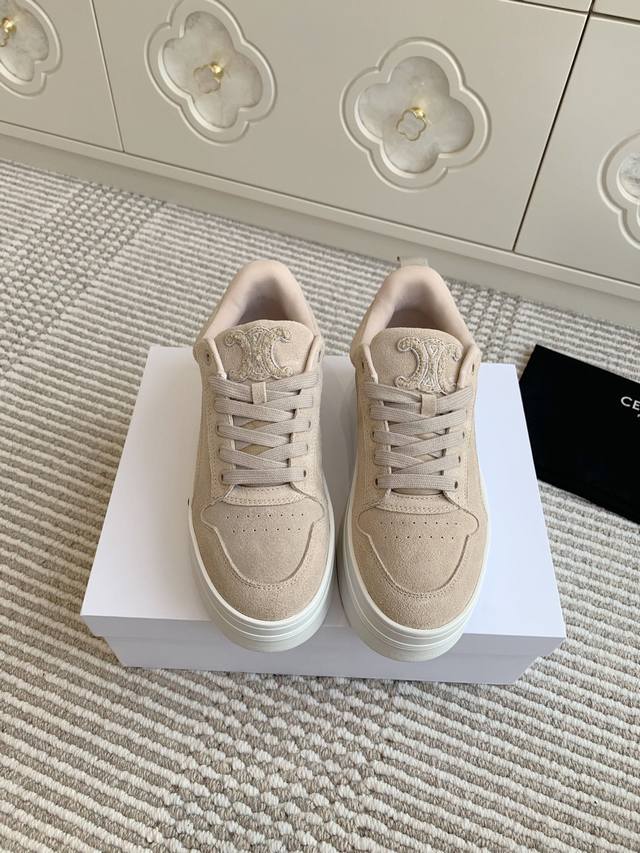 Batch Celine New Arrival Arc De Triomphe Casual Thick-Soled White Sneakers Top-Q