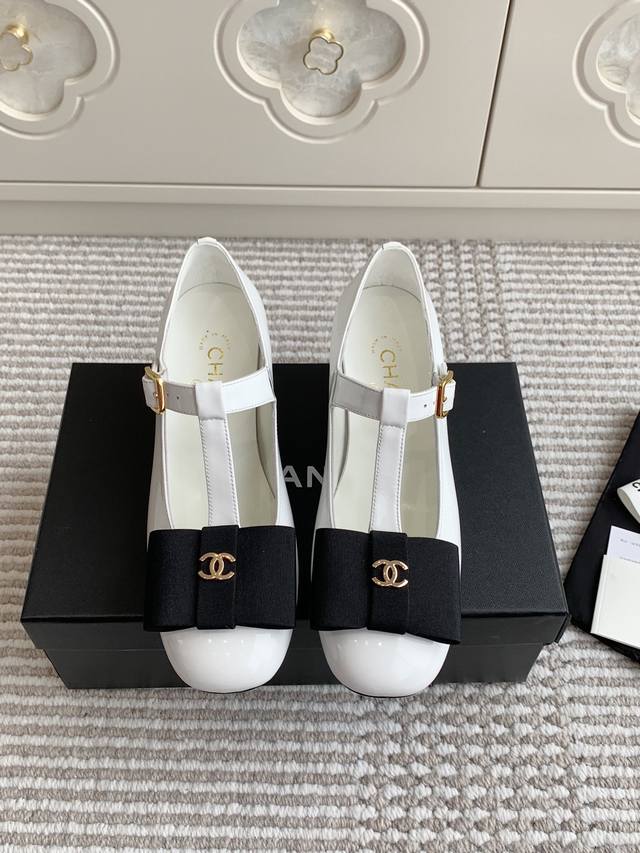Chanel-Grade | New Chanel-Style Bow-Tie T-Strap Mary Jane High-Heel Single Shoes