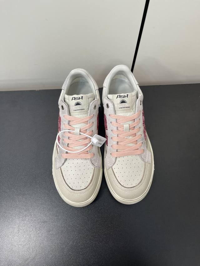 Ash Premium Casual Brand Retro Dirty White Sneakers Made Of High-Quality Cowhide