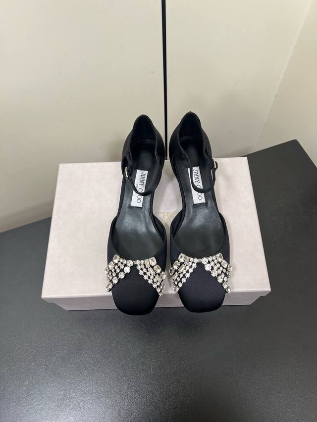 Jimmychoo New Arrival~ Jc 2025 Early Spring Square-Toe Pumps,Retro-Chic Style Wi