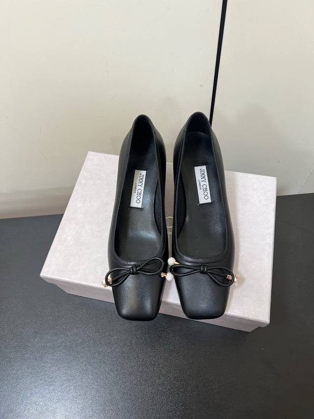 Jimmychoo New Arrival~ Jc 2025 Early Spring Square-Toe Square-Heel Design With A