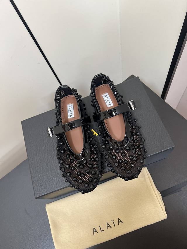 Niche Alaia Vs Spring Single-Sole Shoe Series Retro Mesh Single-Sole Shoes A Per