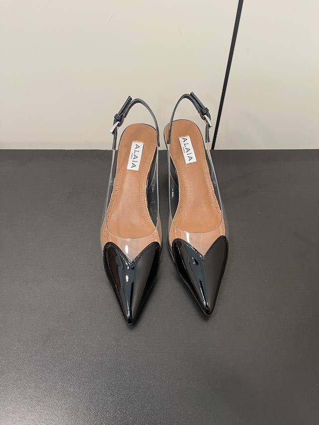 Alaia | New Arrival Heart-Shaped Cat-Heel Open-Back Sandals , These Heart-Shaped