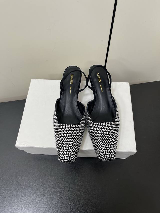 Leather Upper With Rhinestones Khaite 2025 Aw Spring/Summer Simple Rhinestone-Em