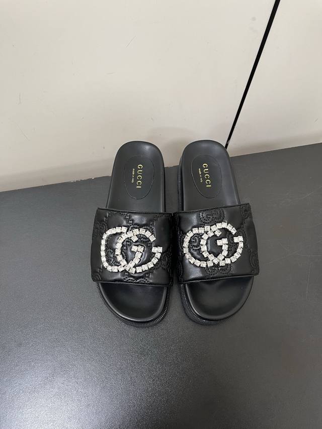 Gucci 2025 Spring/Summer New Arrival Single-Strap Thick-Soled Sandals~ Upper: Im