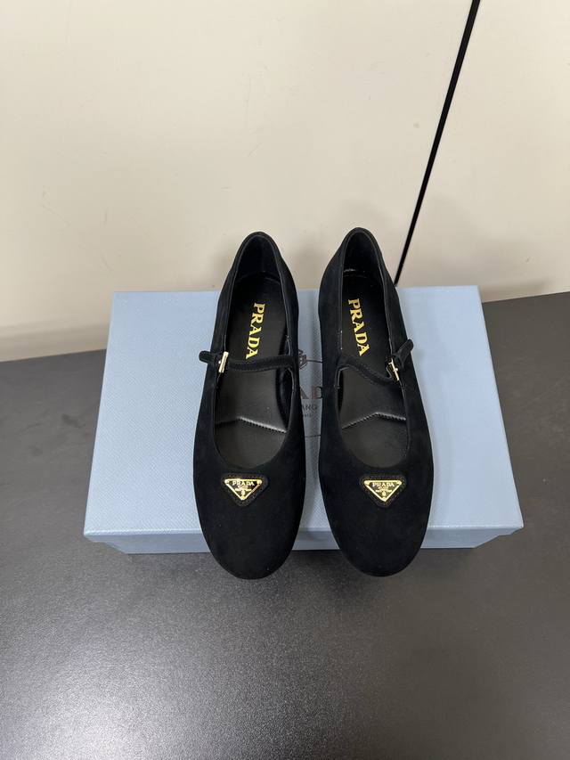 Sheepskin Prada 25Ss Prada Fall/Winter New Arrival, Mary Jane Pumps, Ballet Flat