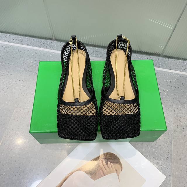 P, Bottega Veneta Bv Spring/Summer New Arrival Mesh Sensual Series Chain Flat Sh