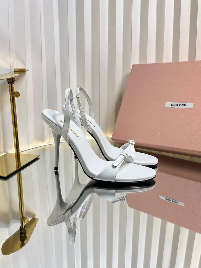 Miu Miu Runway Style 2025 Spring/Summer New High-Heeled Strappy Sandals. Influen