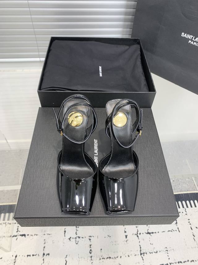 P, Saint Laurent Ysl Fish-Mouth Heeled Sandals! Sensual And Exquisite, A Must-Ha