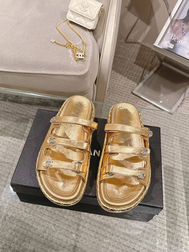 Factory-Direct * 2025 New Arrival Sandals Exquisite Double C Diamond Buckle Orig