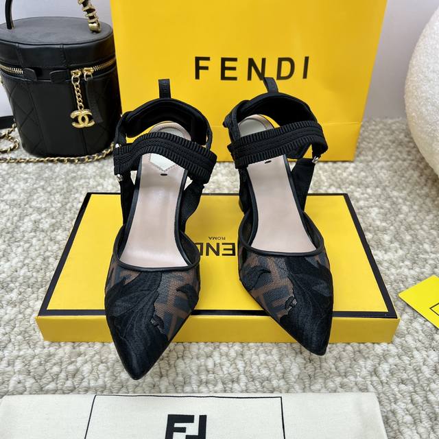 Factory-Direct Fendi Fur-Trimmed Slippers From The Main Runway Collection, Newly