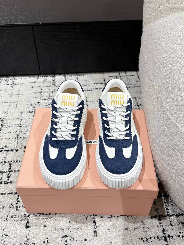 Miumiu | Miu Miu 25 New Arrival Thick Sole Retro-Style Casual Cookie Platform Sn