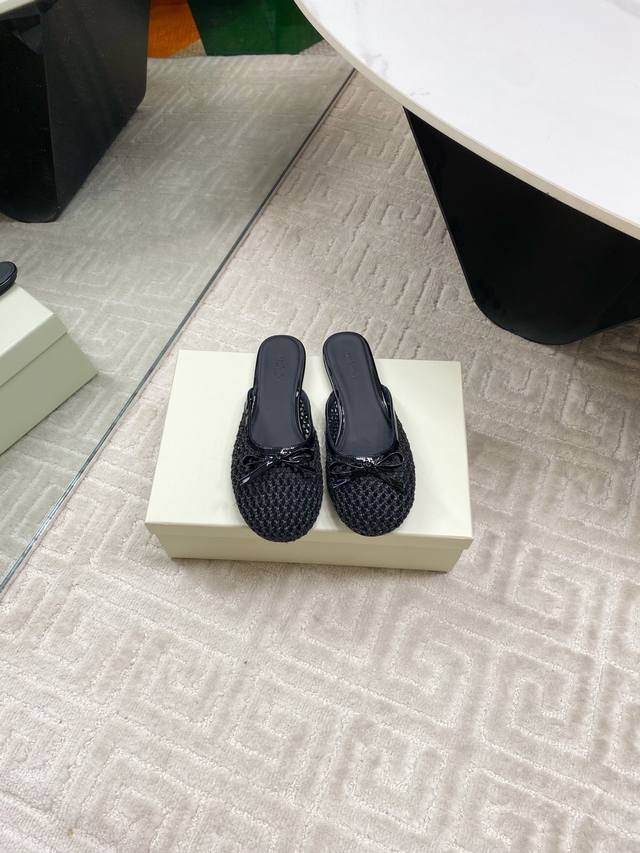 Factory Price Pp Slippers Unfolio 25 Early Spring New Arrival Bow-Knit Ballet Sh