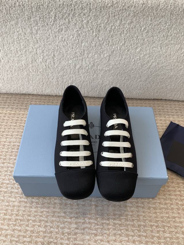 Prada 25 Ss New Prada Lace-Up Open-Toe Mary Jane Chunky Heel Single Shoes This F