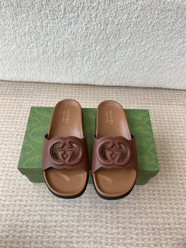 Gucci Gucci Latest Couple's Edition Interlocking Double G Thick-Soled Sandals Au