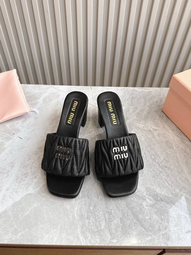 Factory-Made Top-Tier Version Miumiu 2025S Spring/Summer New High-Heel Sole Lamb