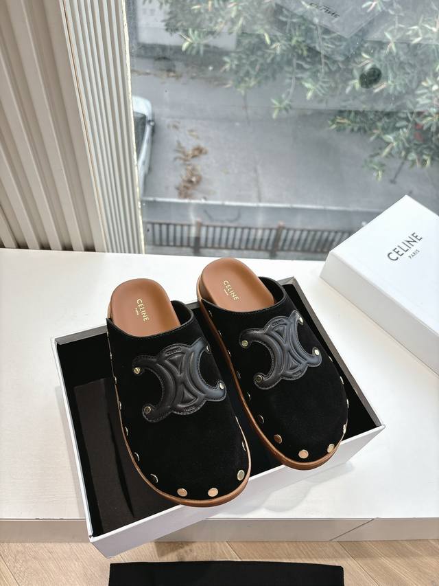 As Seen, As Delivered G067 Top-Tier Version Celine Bag-Style Mule Sandals 2025 S