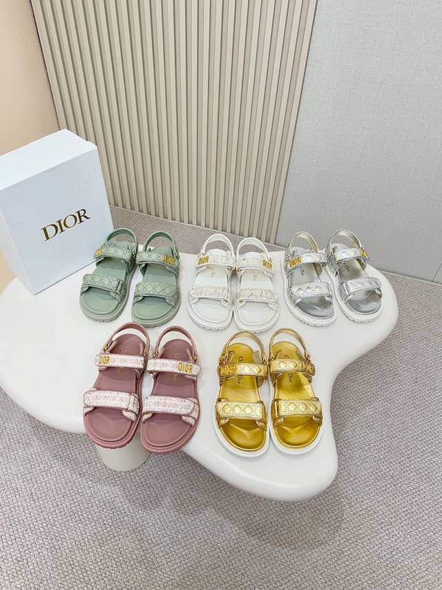 High-End Embroidered Design, Silver Embroidery Dior's Latest Sandal Design. This