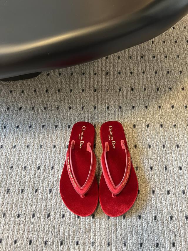 Top-Tier Version Dior 25 Thick-Soled Wedge Sandals Diorsea Toe-Post Sandals From