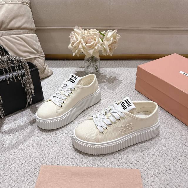 Miu Miu Spring/Summer Runway-Inspired Cookie Shoes, Thick-Soled Sneakers Minimal