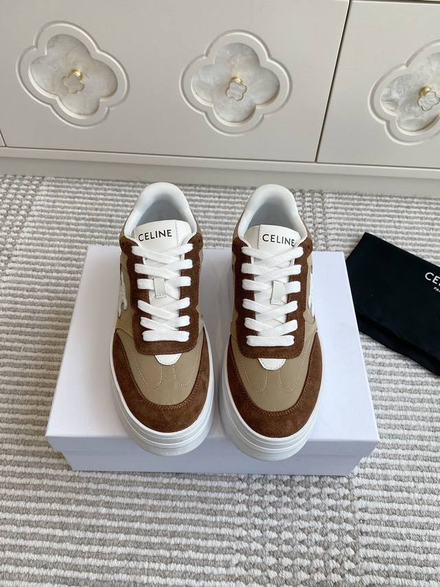 Batch Thin Sole Thick Sole Celine New Arrival Height-Increasing Thick Sole White