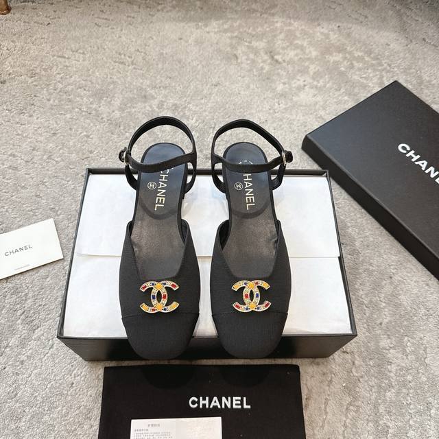 Chanel 25P Spring/Summer New Arrival Lace-Up Flat Mary Jane Sandals Classic Two-