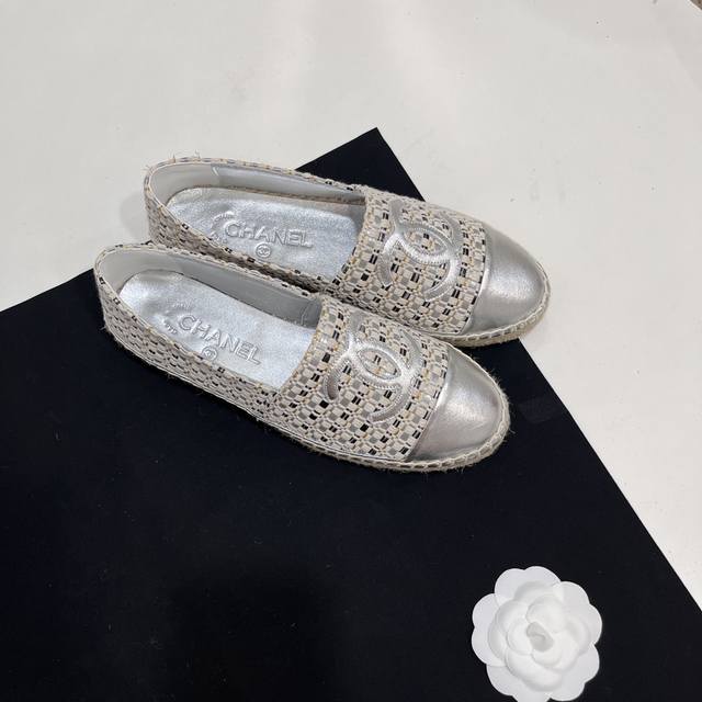 Chanel New Hemp Rope Sole Fisherman Shoes. The Shoe Upper Is Made Of Imported Pr