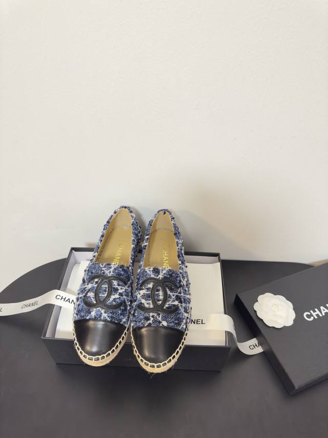 Chanel 2025 Ss New Colorway Hemp Rope Sole Fisherman Shoes, Top-Tier Version Exc