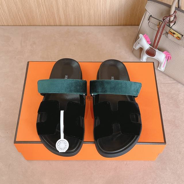 Factory Price P Men's Size 70 Hermes Chypre Sandals Uncle's Slippers Fresh And V