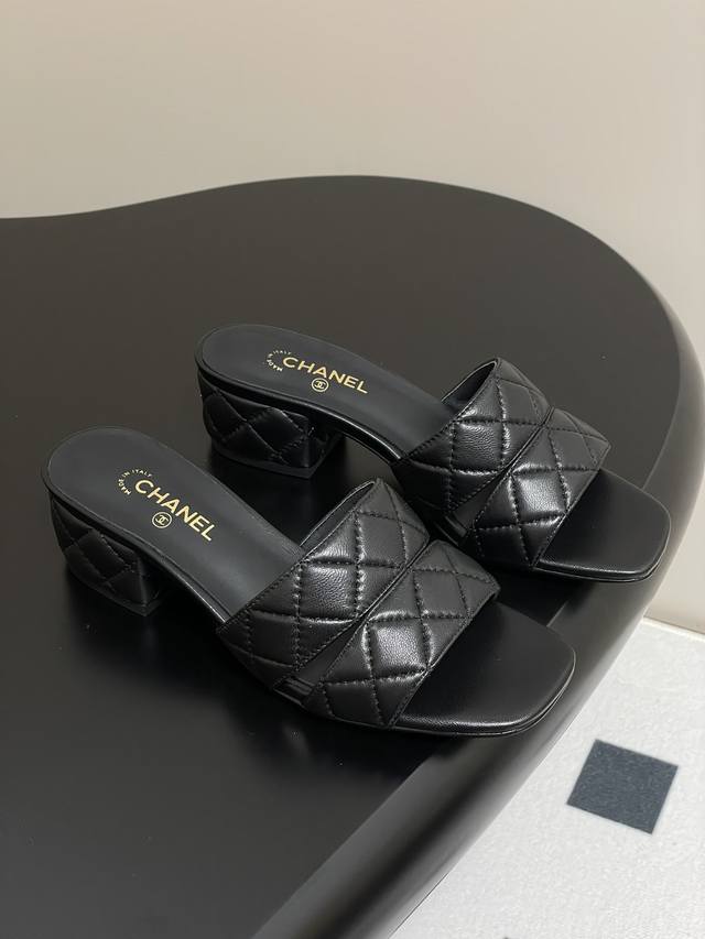 25Fw Spring/Summer New Arrival Chanel Small Diamond-Patterned Mille Flat Sandals