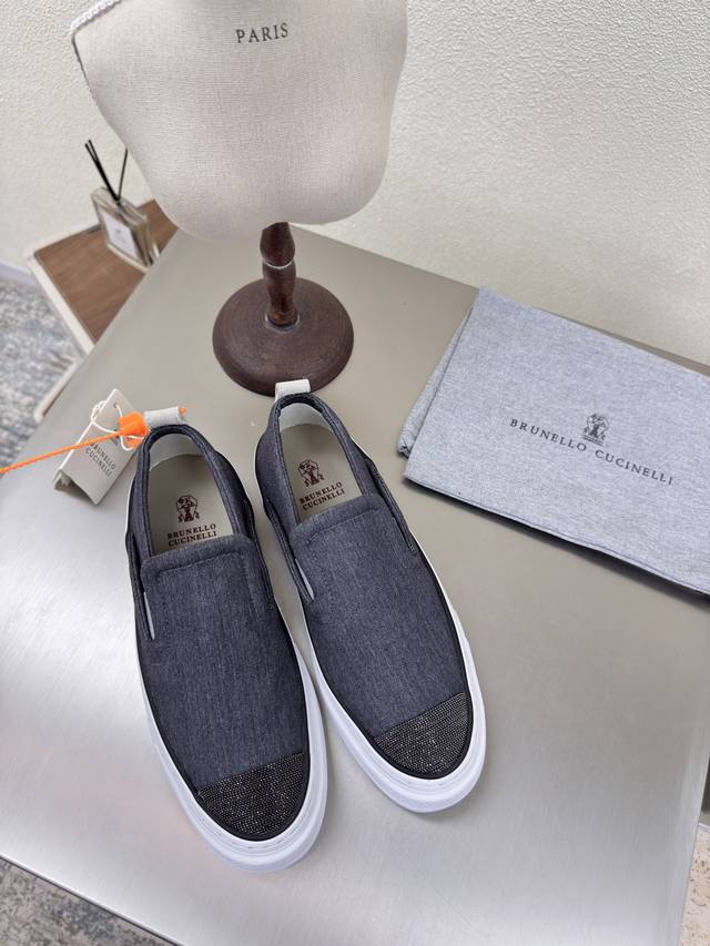 Bc Men's And Women's Brunellocucinel Light Gray Classic Loafer Premium Materials