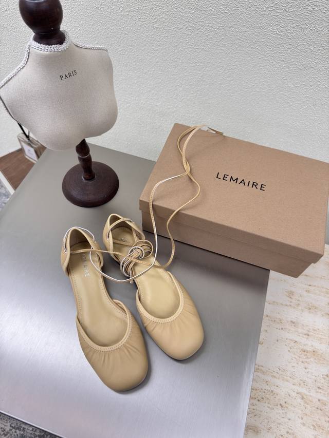 Roman Strap Flat, Lambskin Lemaire From Paris, France, Designer Brand Women's Sh