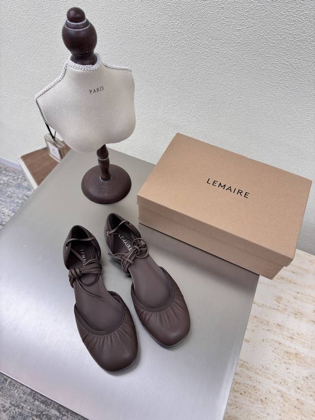 Roman Strap Flat, Lambskin Lemaire From Paris, France, Designer Brand Women's Sh