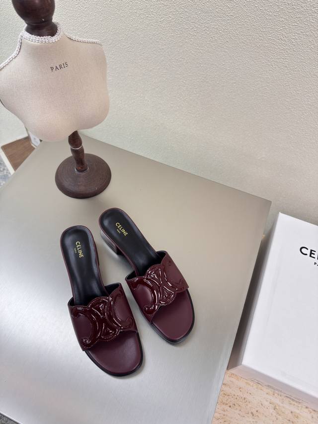 Slippers With Steel-Stamped Arc De Triomphe Logo Celine Exclusive Arc De Triomph