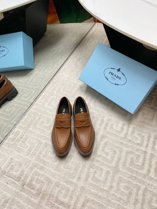 Factory Price P Prada 25 Latest Pointed-Toe Loafers Fashion And Quality Intertwi