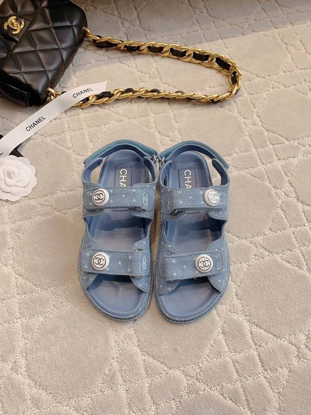 Fabric Upper, Leather Upper Chane* Classic Magic Tape Sandals Top-Quality! A Sim